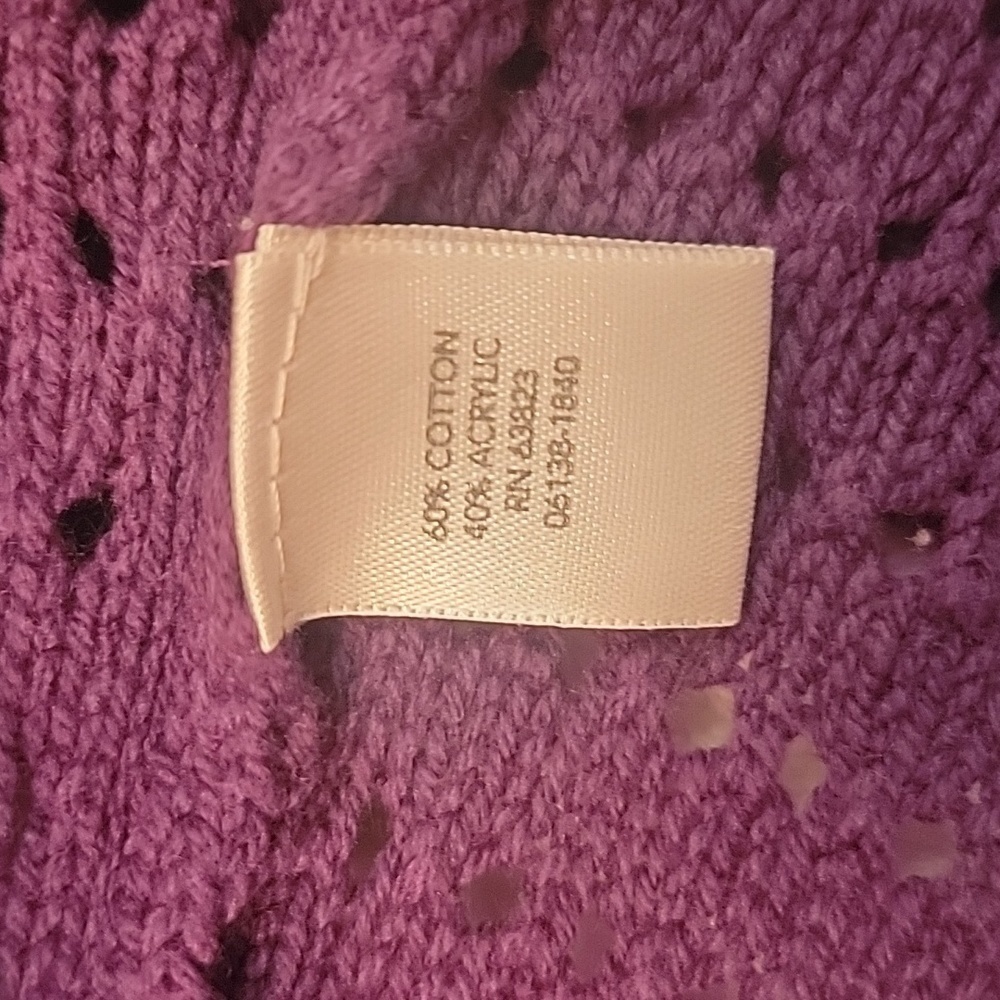 Christopher & Banks Purple Cardigan with Rolled Collar and Lapel, Size L, EUC! - Picture 6 of 6